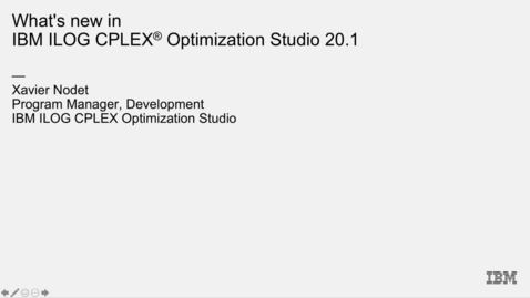 Thumbnail for entry What’s new in CPLEX Optimization Studio 20.1