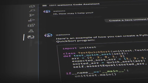 Thumbnail for watsonx Code Assistant animated leadspace 16:9