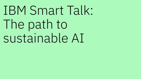 Thumbnail for entry IBM Smart Talk: The path to sustainable AI