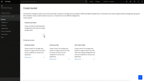 Thumbnail for IBM Cloud Object Storage: Provision a new bucket