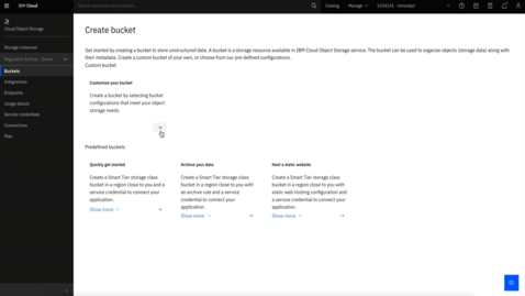 Thumbnail for entry IBM Cloud Object Storage: Provision a new bucket