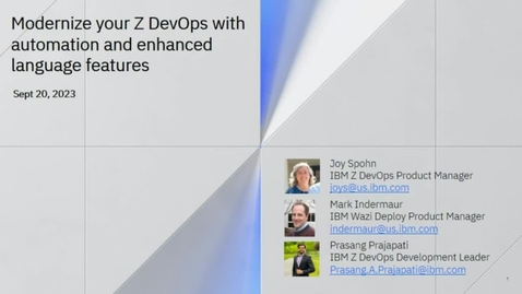 Thumbnail for Modernize your Z DevOps with new automation and enhanced language features