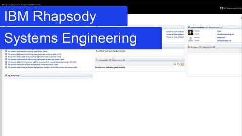 Thumbnail for IBM Rhapsody Systems Engineering