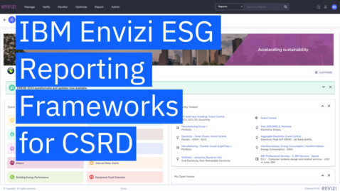 Thumbnail for IBM Envizi Reporting Frameworks for CSRD