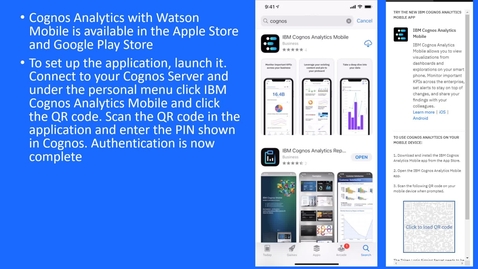 Thumbnail for Mobile - Understanding the Cognos Analytics for Mobile environment (11.2.2)
