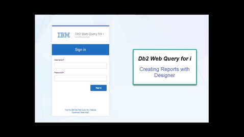 Thumbnail for entry IBM Db2 Web Query for i Demo: Creating Reports in Designer