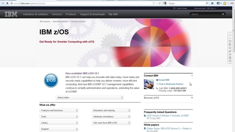 Thumbnail for IBM zOSMF V2.1 Migration Workflow Demo