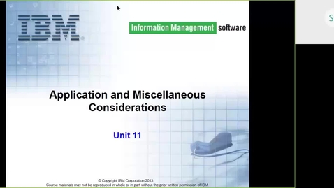 Thumbnail for entry Course CMW46 IMS HALDB Unit 11 (Application and Miscellaneous Considerations)  