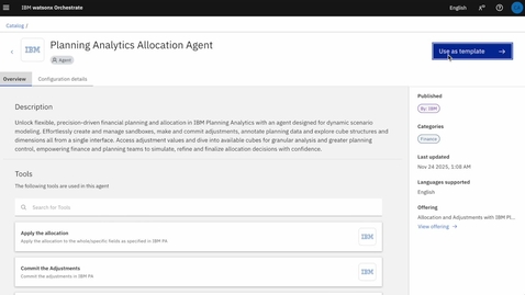 Thumbnail for IBM watsonx Finance Agents: Planning Analytics Allocation Agent