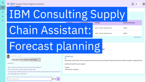 Thumbnail for entry IBM Consulting Supply Chain Assistant: Forecast planning