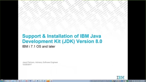 Thumbnail for entry Support and Installation of IBM JDK v8.0 on the IBM i OS