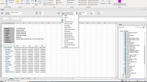 Thumbnail for entry IBM Planning Analytics for Excel Add-In