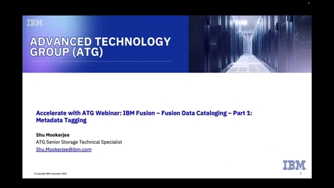 Thumbnail for Leveraging Your Data Lake with IBM Fusion Data Cataloging Part 1  - 04092024