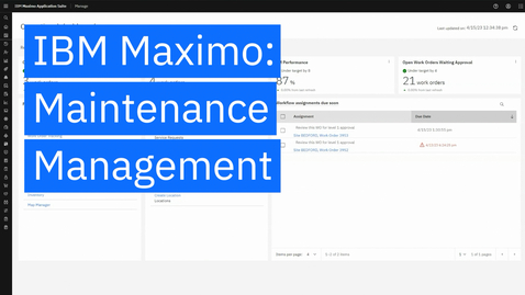 Thumbnail for entry IBM Maximo: gestão da manutenção com dashboards pré-configurados