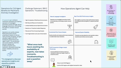Thumbnail for IBM Operations Agent for Z Demo video
