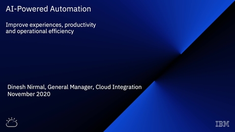 Thumbnail for Dinesh Nirmal Webinar - Automazione basata sull'AI