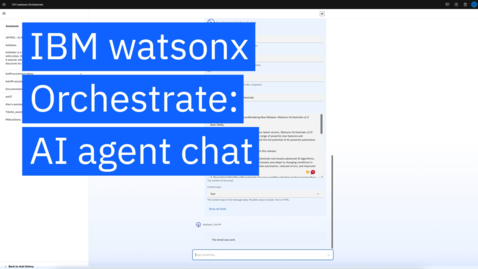 Thumbnail for IBM watsonx Orchestrate AI Agent Chat