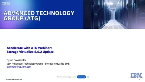 Thumbnail for entry IBM Storage Virtualize CDR 8.6.2 Technical Update - 03262024