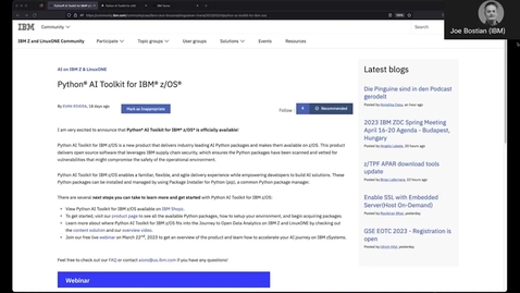 Thumbnail for Getting started with Python AI Toolkit for IBM z/OS
