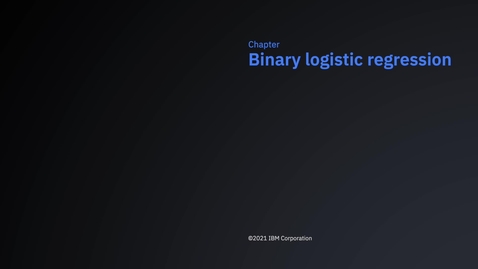 Thumbnail for SPSS Statistics Early Access Program - Binary logistic regression