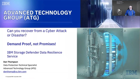 Thumbnail for ATG Accelerate - IBM Storage Defender Data Resiliency Service (DRS) - Introduction and Updates