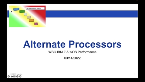Thumbnail for zBNA: Alternate Processors