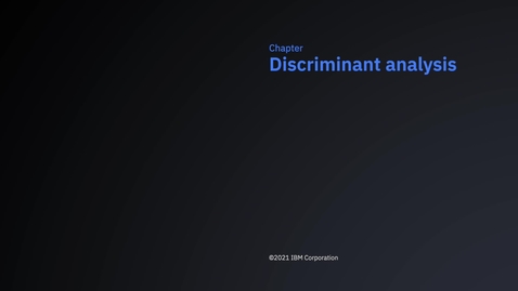 Thumbnail for entry SPSS Statistics Early Access Program - Discriminant analysis