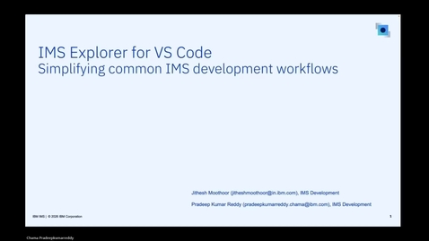 Thumbnail for IMS Explorer for VS Code- Simplifies common IMS development workflows