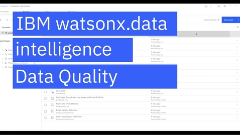 Thumbnail for Automate Data Quality Checks with IBM watsonx.data intelligence