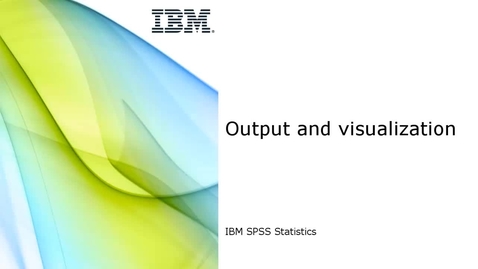 Thumbnail for Output and visualization