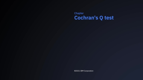 Thumbnail for SPSS Statistics Early Access Program - Cochran's Q test