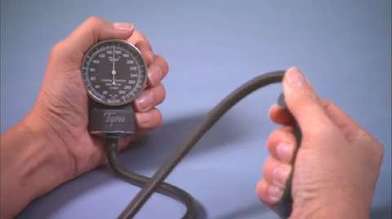 How to measure blood sale pressure with sphygmomanometer