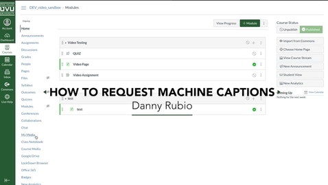 Thumbnail for entry How to request machine captions