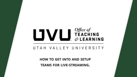 Thumbnail for how to install and setup for live-streaming in Teams