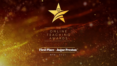 Thumbnail for 2020 Online Teaching Awards - First Place Winner