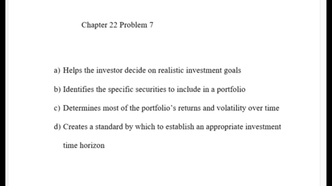 Thumbnail for entry FSMA4010 Chapter 22 Problem 7