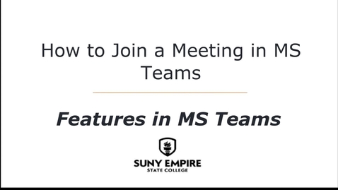 Thumbnail for How to Join a Meeting in MS Teams - Features in MS Teams