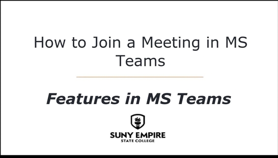How to Join a Meeting in MS Teams - Features in MS Teams