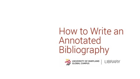 Thumbnail for How to Write an Annotated Bibliography