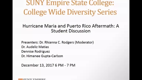 Thumbnail for entry College Wide Diversity Series - Puerto Rico Discussion