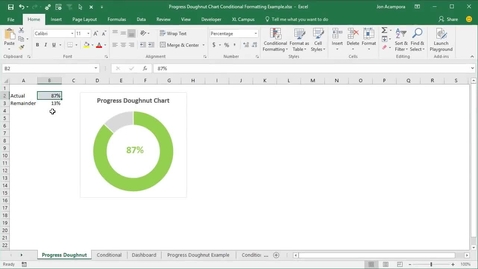 Thumbnail for Progress Circle Chart in Excel - Part 1 of 2 - BUSN 3127