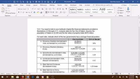 Thumbnail for GOVT ACCTG Ex 13-5 PROBLEM DEMO VIDEO (hard copy underneath this)