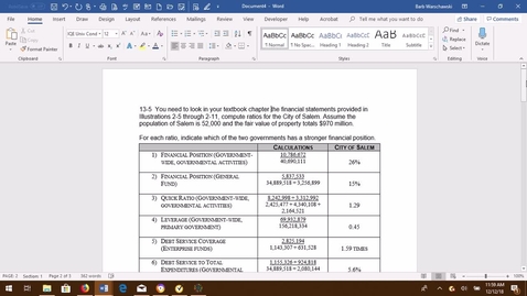 Thumbnail for entry GOVT ACCTG Ex 13-5 PROBLEM DEMO VIDEO (hard copy underneath this)