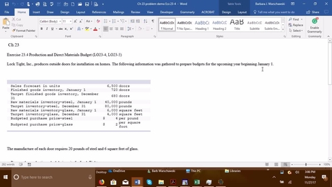 Thumbnail for entry Introductory Accounting 2 - Problem Demo Exercise 23-4