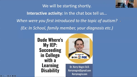 Thumbnail for Dude Where's My IEP: Succeeding in College with Autism (April 19, 2023)
