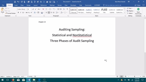 Thumbnail for AUDITING--M5 Auditing Sampling - ACCT 4015