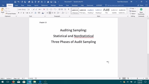 Thumbnail for entry AUDITING--M5 Auditing Sampling - ACCT 4015