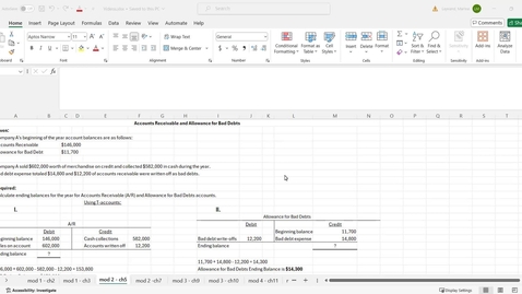 Thumbnail for Accounts Receivable and Allowance for Bad Debts - ACCT 1005