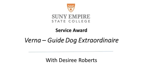 Thumbnail for entry Guide Dog Extraordinaire Verna Award Presentation