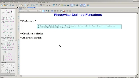 Thumbnail for Solution 1-7(a) Piecewise-Defined Functions-Graphical Solution